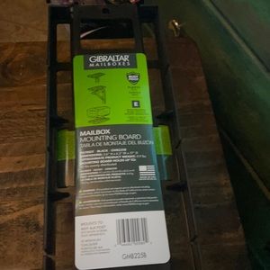 NEW Gibraltar Steel Mailbox Mounting Board Black 4.6 H x 6.3 W x 17 D GMab225B